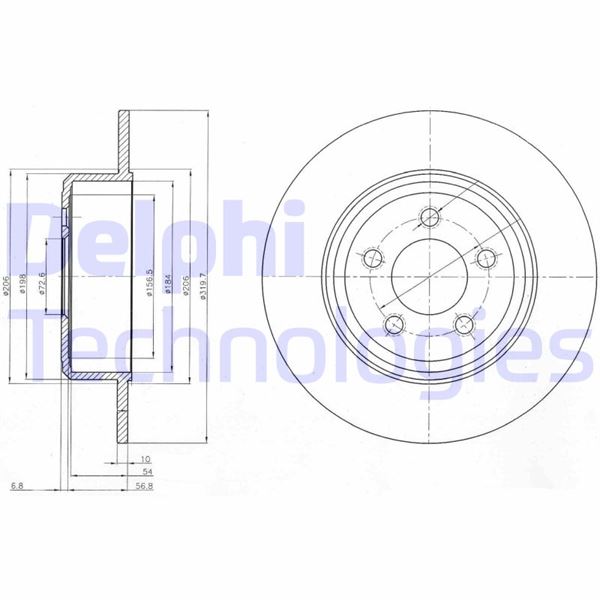 DELPHI BG4074 Fren Diski Çiftli Paket . Deliksiz Arka Chrysler // Lancia; 300 C // Thema 09/2004 >