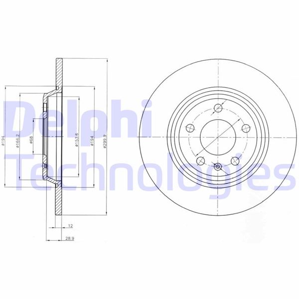 DELPHI BG4081C Fren Diski Çiftli Paket - Boyali. Deliksiz Arka Audi // Skoda; A4. A5. A6. A7. Q5. S6 // Kodiaq 06 /2007 >