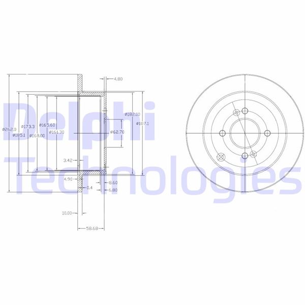 DELPHI BG4097 Arka Fren Diski Dolu Tip Hyundai Accent Era 1.6l 06-10 / İ20 1.2l 1.4l 1.6l 06-10 / Getz 1.5l D3ea Crdi 02-05 / Kia Rio 1.4l 1.5l 1.6l 05-> - 262 Çap X 4 Bijon Takım Disk Fiyatıdır