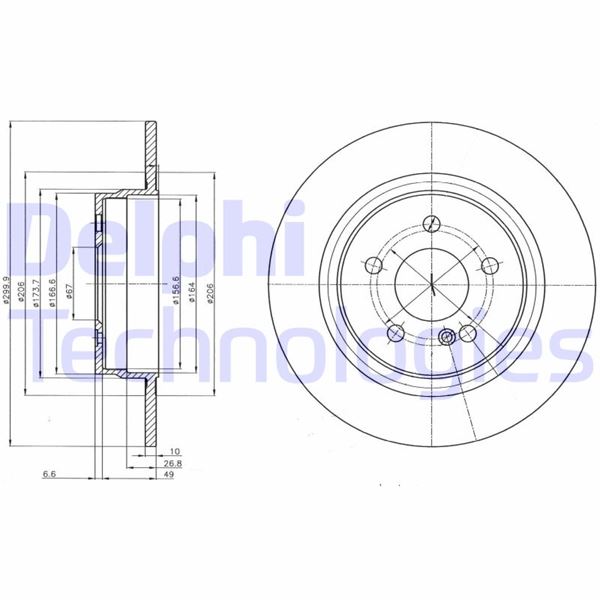 DELPHI BG4153C Fren Diski Arka Mercedes W204 S204 C204 C207 A207