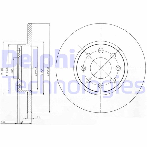 DELPHI BG4155 Ön Fren Aynasi Corsa D 1.0 Grande Punto 1.2 257x12x10x4dl Dolu