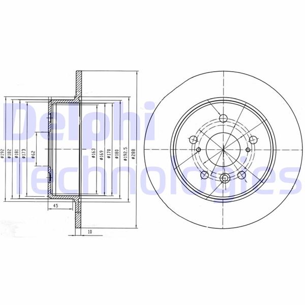 DELPHI BG4156 Fren Diski Çiftli Paket . Deliksiz Arka Lexus Rx300 07/2000 > 06/2003