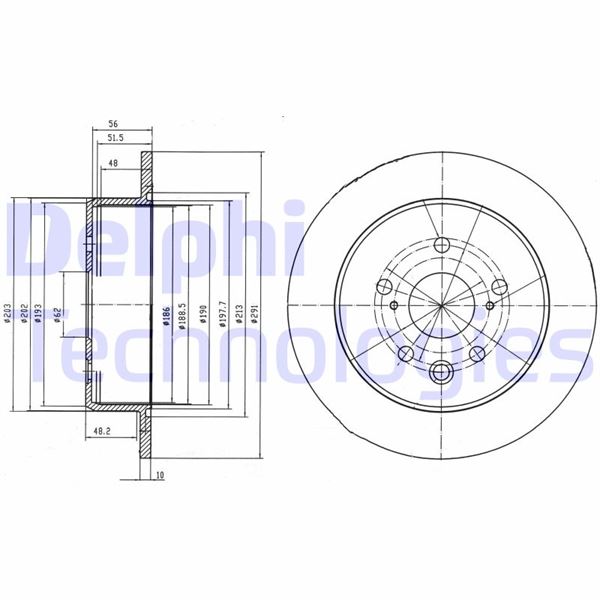 DELPHI BG4178 Fren Diski Çiftli Paket . Deliksiz Arka Lexus Is200d. Is220d. Is250 08/2005 >