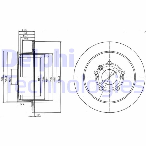 DELPHI BG4180 Fren Diski Çiftli Paket . Deliksiz Arka Lexus Rx300. Rx350. Rx400h 02/2003 >