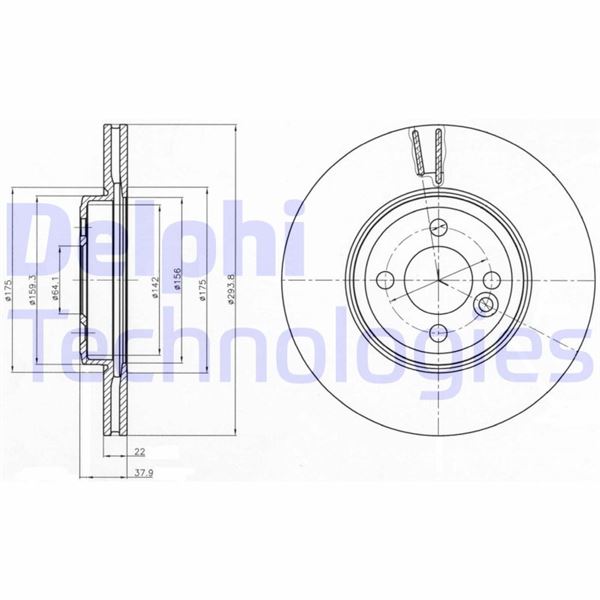 DELPHI BG4184 Fren Diski Çiftli Paket . Delikli Ön Mini Cooper S 11/2006 >