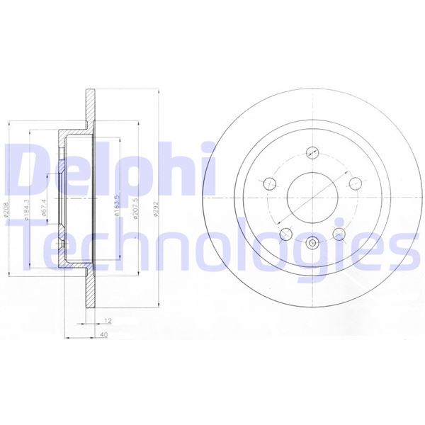 DELPHI BG4188 Arka Fren Aynasi Insignia A 08> Saab 9-5 Ys3g 10> 16 Jant 292x12x5dl Dolu