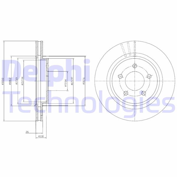 DELPHI BG4240C Arka Fren Aynasi Volvo S60 10 >13 > S80 Ii 08 >13 > V60 10 > V70 08 > Xc70 07 >13 > 302x5dl