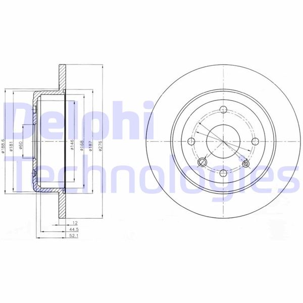 DELPHI BG4244 Fren Diski Çiftli Paket . Deliksiz Arka Chevrolet Epica 06/2006 >