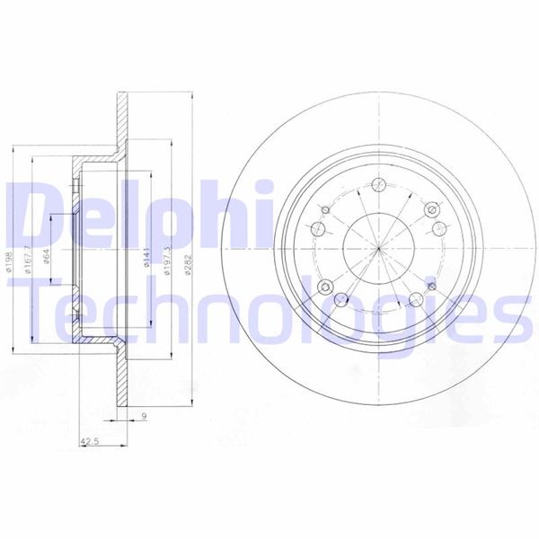 DELPHI BG4249 Arka Fren Diski Dolu Tip Honda Accord 2.0l R20a3 Cu1 Kasa 08-15 282 Çap X 5 Bijon - Takım Disk Fiyatıdır