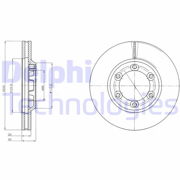 DELPHI BG4252 Fren Diski Çiftli Paket . Delikli Ön Isuzu D-Max. Rodeo 05/2002 >