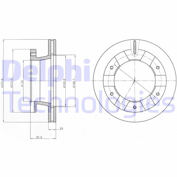 DELPHI BG4285 Fren Diski Çiftli Paket . Delikli Arka Mitsubishi Canter 05/2011 >