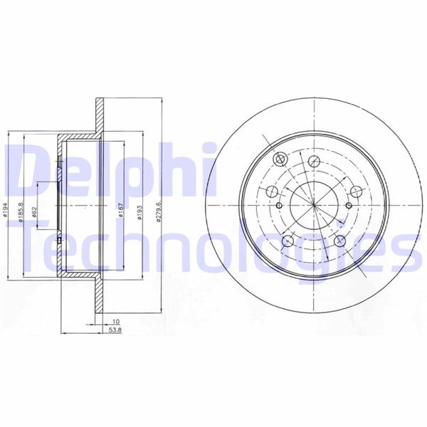 DELPHI BG4303 Fren Diski Çiftli Paket . Deliksiz Arka Toyota Avensis 04/2005 > 06/2009