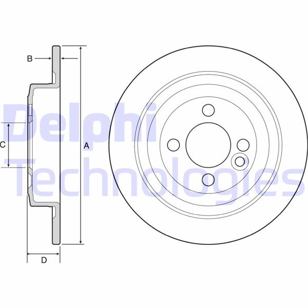 DELPHI BG4560C Fren Diski Çiftli Paket - Boyali. Deliksiz Arka Mini John Cooper Works 07/2008 >