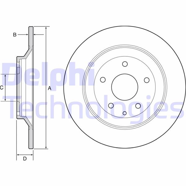 DELPHI BG4567C Fren Diski Çiftli Paket - Boyali. Deliksiz Arka Mazda Cx-5 11/2011 >