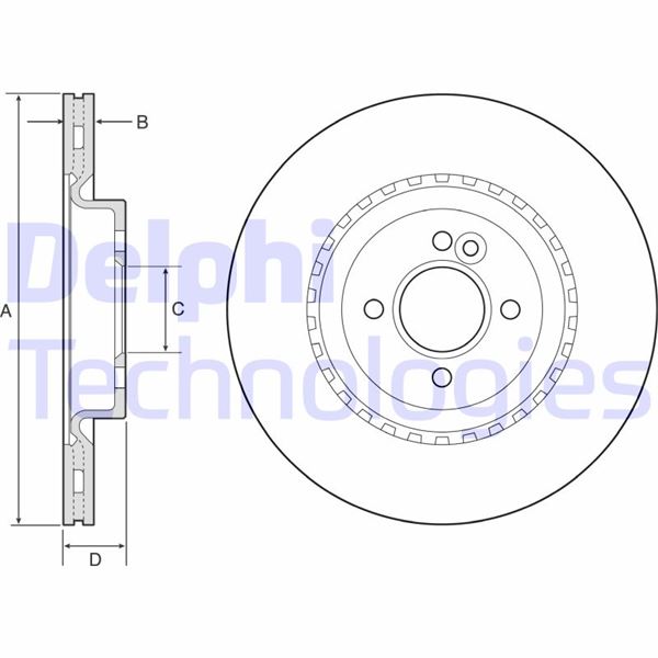 DELPHI BG4568C Fren Diski Çiftli Paket - Boyali. Delikli Ön Mini John Cooper Works 07/2008 >