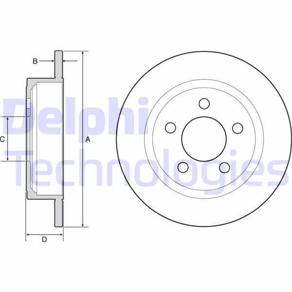 DELPHI BG4648 Fren Diski Çiftli Paket . Deliksiz Arka Jeep Cherokee 09/2001 > 01/2014