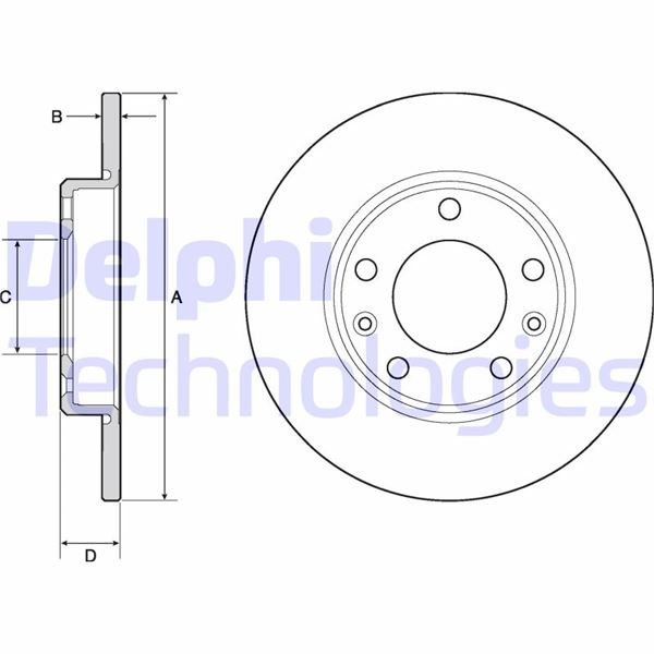 DELPHI BG4670C Arka Fren Diski Peugeot P308 13>21 249x35x5dl Dolu