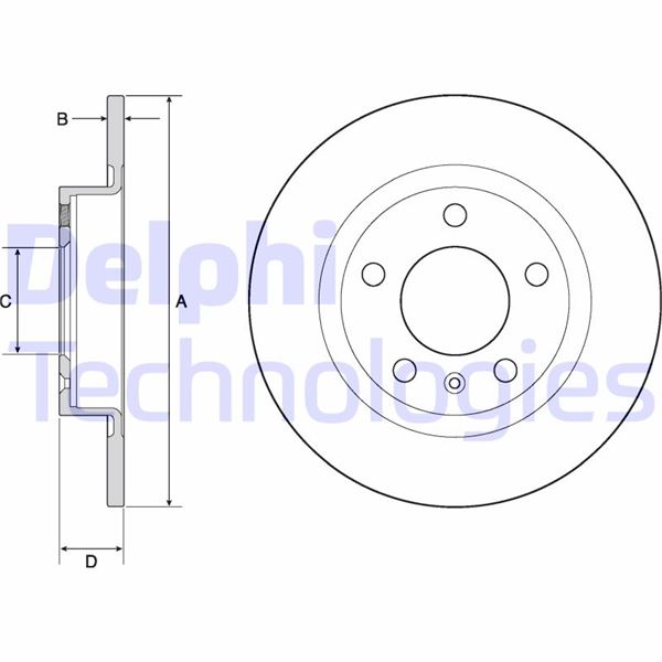 DELPHI BG4675 Arka Fren Aynasi Opel Corsa D 06>14 Adam 14>19 Corsa E 14>19 Dolu 264x70x5dl