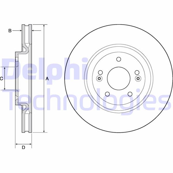 DELPHI BG4683C Ön Fren Diski Hava Kanalli Hyundai Tucson 1.6l G4fj D4fe 18-20 / Sportage 1.6l G4fd G4fj D4fe 1 8-20 320 Çap X 5 Bijon Takım Disk Fiyatıdır 19 İnç