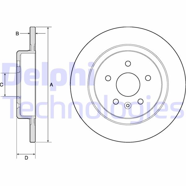 DELPHI BG4760C Arka Fren Diski Opel Astra K 15>22 288x45x5 Dolu