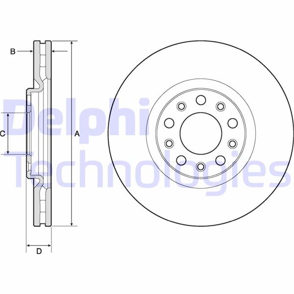 DELPHI BG4763C Fren Diski Ön Fiat 500x 14> Jeep Renegade 14> Compass 16>