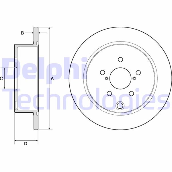 DELPHI BG4776C Arka Fren Diski Dolu Tip Subaru Forester Sj 13-> / Xv Gp 12-17 274 Çap X 5 Bijon - Takım Disk Fi Yatıdır