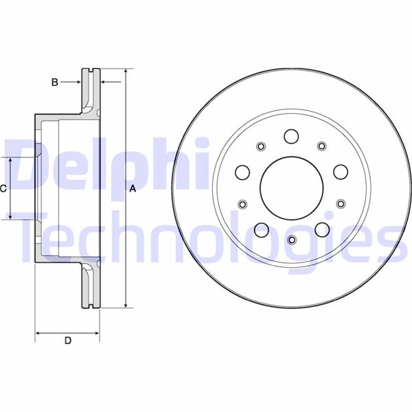 DELPHI BG4796C Fren Diski Arka Fiat Ducato 06> Peugoet Boxer 06> Citroen Jumper 06> 300x22x19.9mm