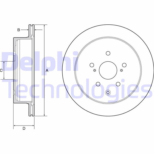 DELPHI BG4929C Fren Diski Çiftli Paket - Boyali. Delikli Arka Lexus Rx350. Rx450h 04/2009 >