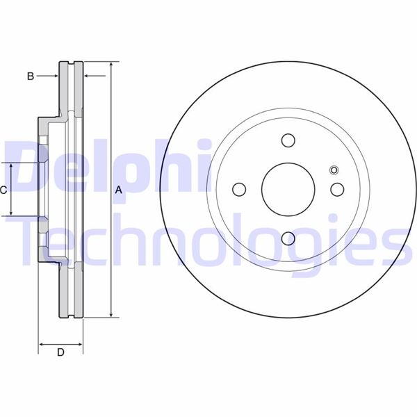 DELPHI BG4942C Fren Diski Çiftli Paket - Boyali. Delikli Ön Mazda 2 08/2014 >
