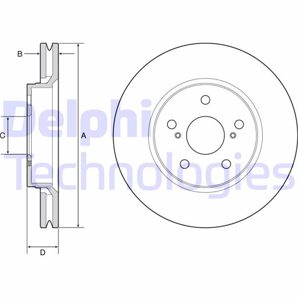 DELPHI BG4952C Ön Fren Diski Hava Kanalli Toyota Ch-R 1.2l 8nrfts Ngx10 16-> 1.8l 2zr-Fxe Hybrid Zyx10 Zyx11 16- > - 299 Çap X 5 Bijon Takım Disk Fiyatıdır