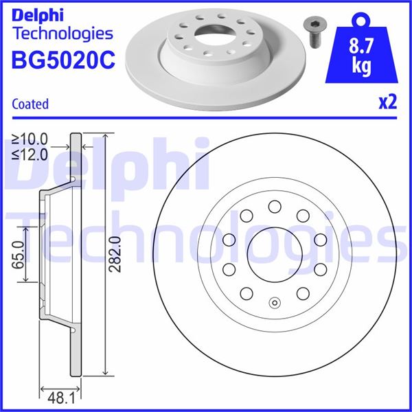 DELPHI BG5020C Arka Fren Aynasi Golf V-V-Passat 05> Jetta Iii-Touran 03>Tiguan 07>A3 04> Octavia 04>Leon 05>