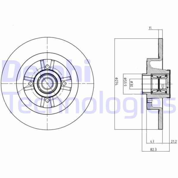DELPHI BG9030RS Arka Fren Aynasi Tek Abs Sensor Halkasi Ile Grand Scenic 1.5dci/1.6/1.9 Dci/2.0 04-