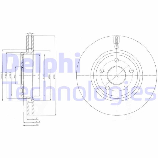 DELPHI BG9058 Fren Diski Ön Jeep Cherokee 03>10 328mm/30mm
