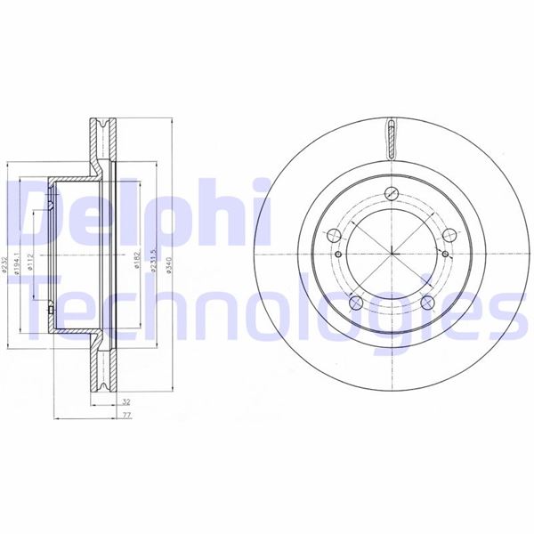 DELPHI BG9067 Ön Fren Diski Hava Kanalli Toyota Landcruiser 4.7l 2uz-Fe V8 Uzj200 08-> / 4.5l 1vd-Ftv Vdj200 Diz El D4-D 08-> 340 Çap X 5 Bijon - Adet Disk Fiyatıdır