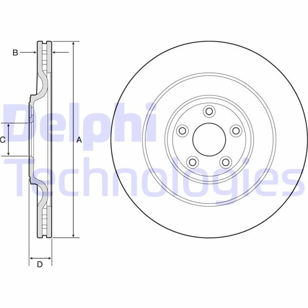DELPHI BG9672C Fren Diski Tekli Paket -Boyali-Deliksiz-Yüksek Karbon Arka Jaguar F-Type 2012/10>
