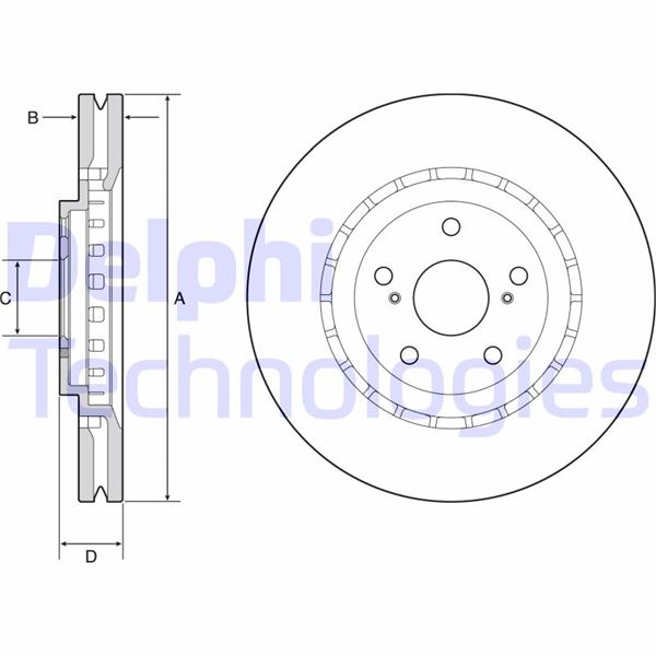 DELPHI BG9219C Fren Diski Tekli Paket - Boyali. Delikli Ön Lexus Rx350. Rx450h 04/2009 >