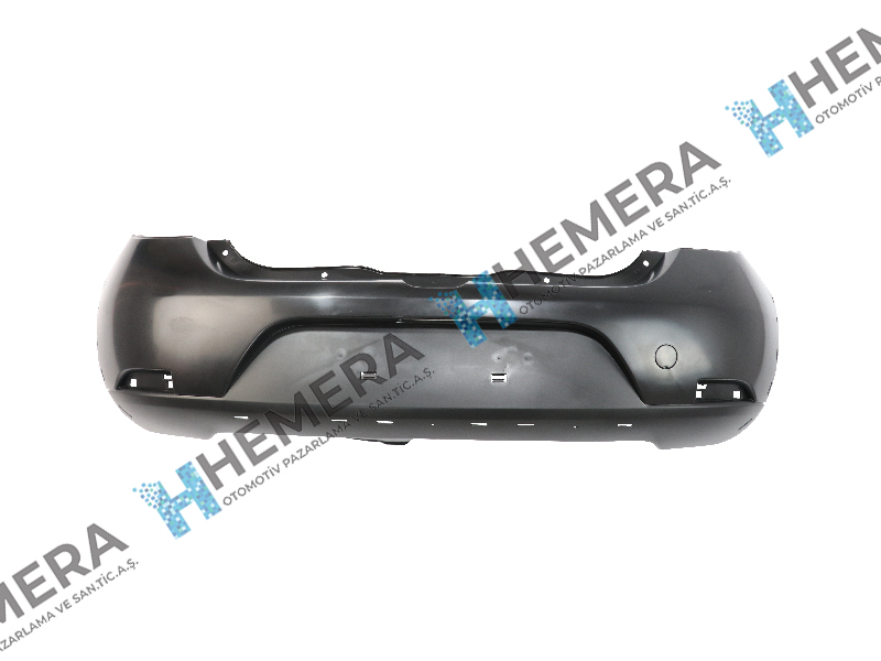 PULO P2-DA-SANP3 Tampon Arka Siyah Sensörsüz Dacia Sandero 2013>