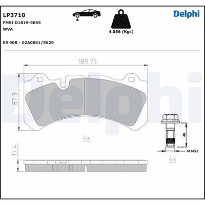 DELPHI LP3710 Ön Fren Balatasi Volvovolvo S60.V60