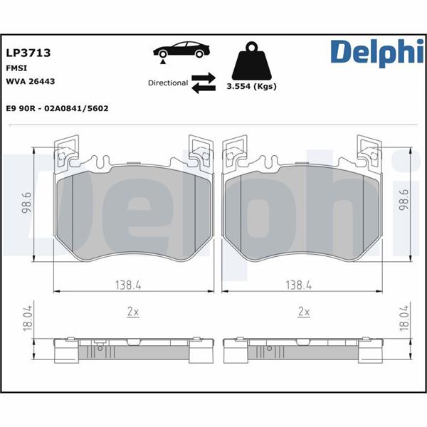 DELPHI LP3713 Fren Balatasi On Mercedes W214 C236 A236 S214 X254 C254 W223