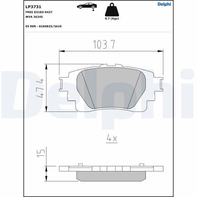 VALEO 672018 Fren Balatasi Toyota Yaris Cross 09.20>