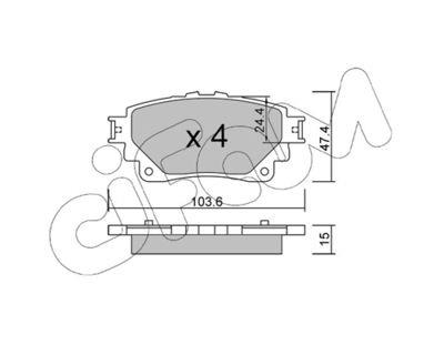 CIFAM 82212900 Fren Balatasi Corollacrossi G1 -1.8 Zsg10 -1.8hybrid Zvg10-Zvg11 -Corollaxihatchback E21 -Auris-
