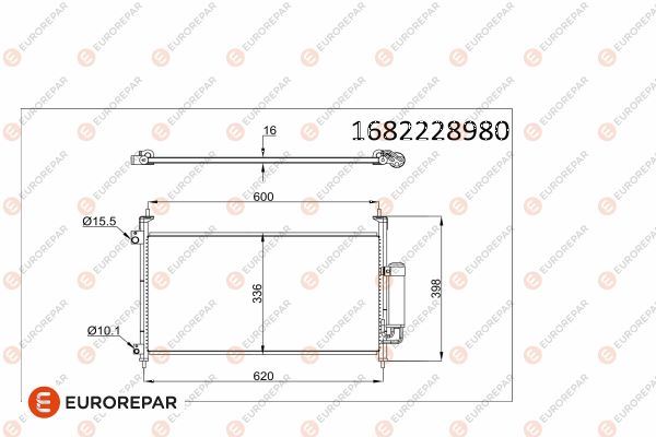 EUROREPAR 1682228980 Klima Radyatörü Kondenser Honda Civic 1.8l R18a Vtec Fk2 Hatchback 06-> 1.4l L13z1 Fk1 Sport 09-> 2.0l Type-R K20z4 Fn2 07->