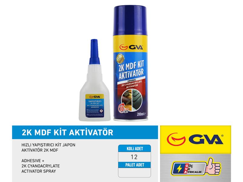 GVA 9915400 Hizli Yapiştirici Kit Japon Aktivatör 2k Mdf 200 Ml