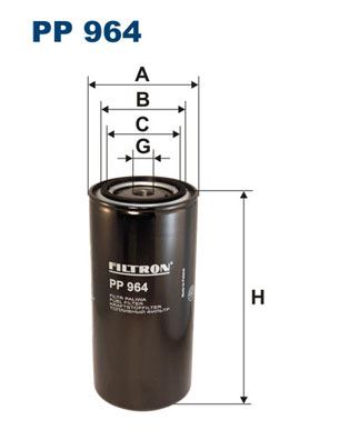 FILTRON PP964 Yakit Filtre Volvo Fl-Fl 12-Fm 10-Fm 12-Fm 7-Nh 12volvo Bus 5000-7000-8000-B 12 Wk962/7-986450725-Cs453-24.336.00-Kc75