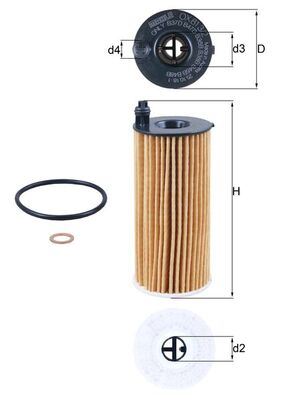 MAHLE OX813.2D Yag Filtresi Bmw B37 B38 B46 B47 B48 F20 F22 G42 F30 F34 G20 G21 G28 F36 G22 G26 F10 G30 G31 G38 G60