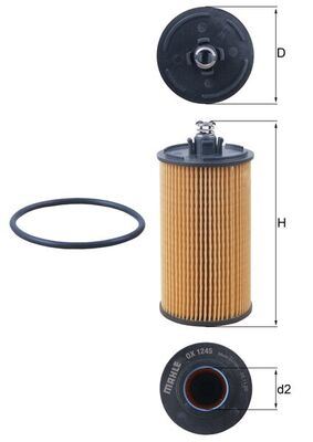 MAHLE OX1245D Yağ Filtresi Opel Mokka 13>19 Zafira B 05>15 Chevrolet Cruze-Aveo 09> Trax 13> 1.4 Net-1.6 Xer-1.8 X Er