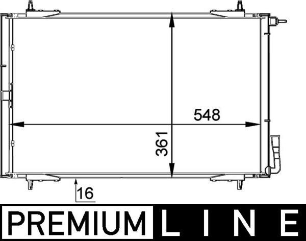 MAHLE AC220000P Klima Radyatörü Kondanser Peugeot P206 98>09 1.1-1.4-1.6-2.0-1.4hdi-1.6hdi
