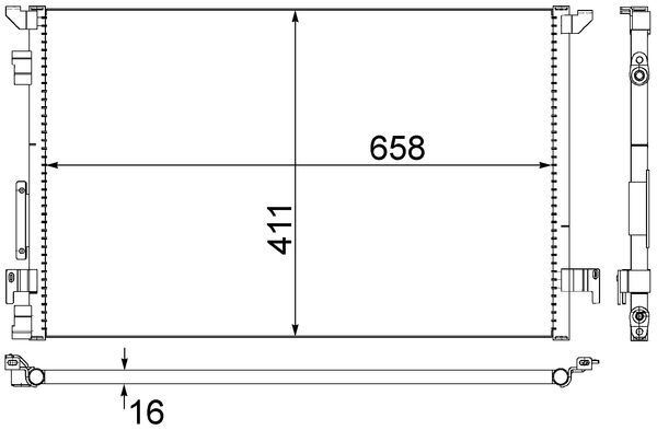 MAHLE AC294000S Klima Radyatörü Kondansatör Opel Vectra C 02> 660x411x16
