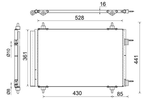 MAHLE AC554000S Klima Kondenseri Berlingo-Partner-307-308-508-5008-3008-C4-Ds4-Ds5 1.4-1.6-2.0 Hdi-Vti
