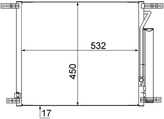 MAHLE AC707000S Klima Radyatörü Kondenser Chevrolet Aveo Al/Al 515x428x16